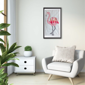 Beautiful Flamingo Patchwork Art