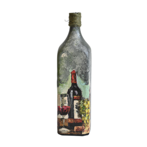 Wine Bottle Decoupage art bottle