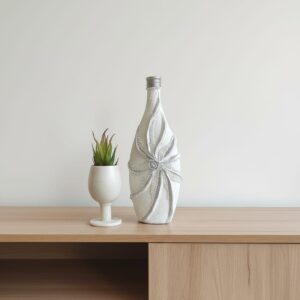 Elegant Pearl Floral Handcrafted Bottle Art