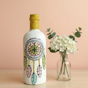 Boho Dreamcatcher Handcrafted Bottle Art